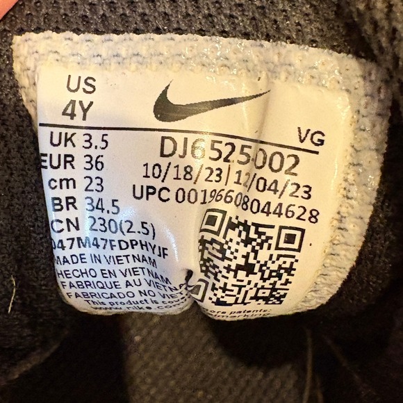 Nike Baseball Cleats Youth Size 4Y Black White Diamond Fastflex Baseball Shoes - Picture 3 of 13